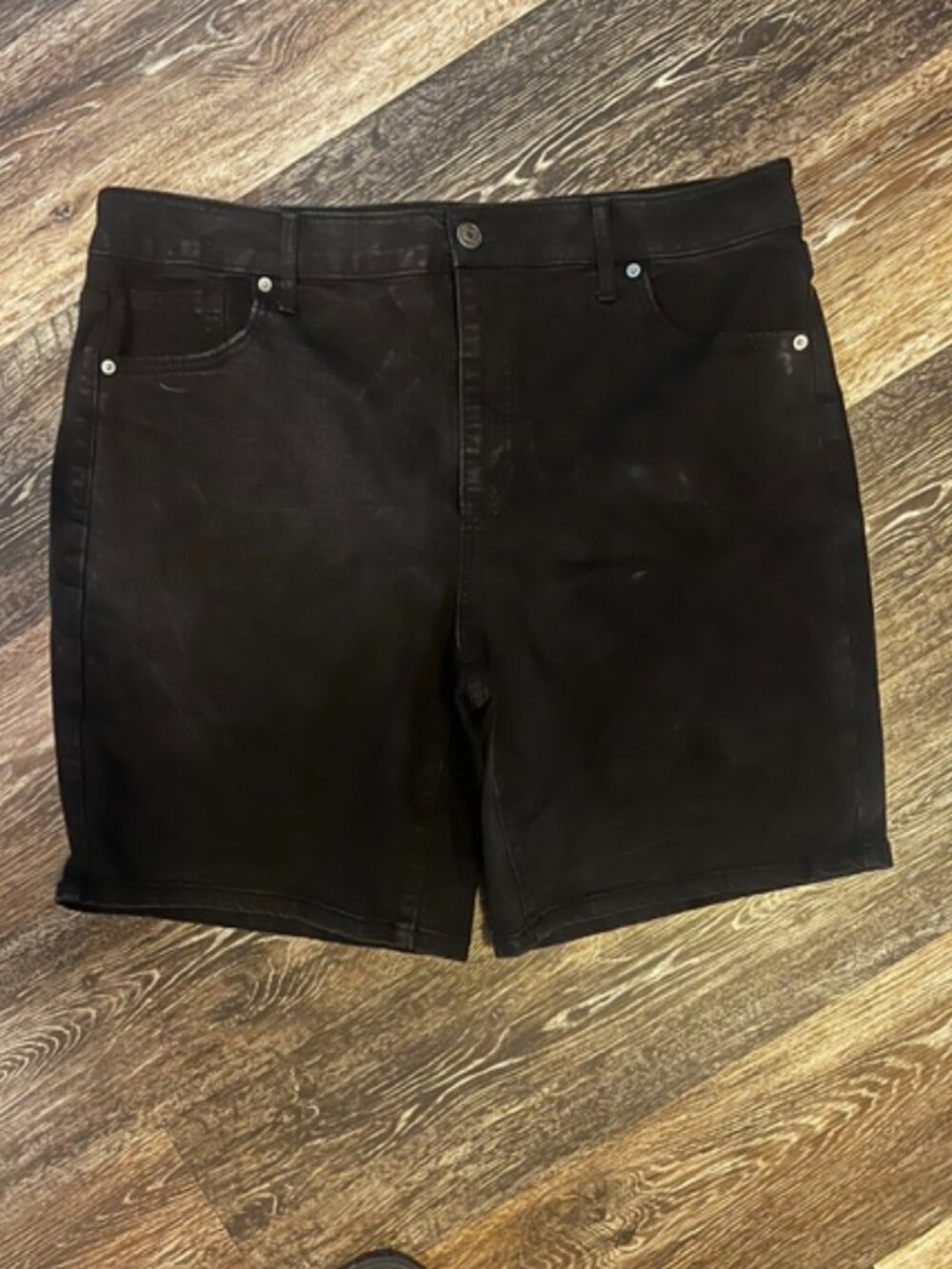 Women's Terra & Sky Jean Shorts, Size 18W, Black, stretch, pockets, Ex Cond!
